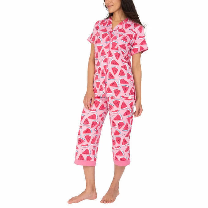 Munki Munki Ladies 2-piece Jersey Pajama Set Pink Watermelon XL 16/18 Plus NWT