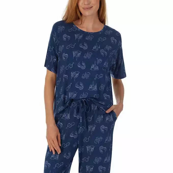 Disney Womens 2 Piece Capri Pajama Set