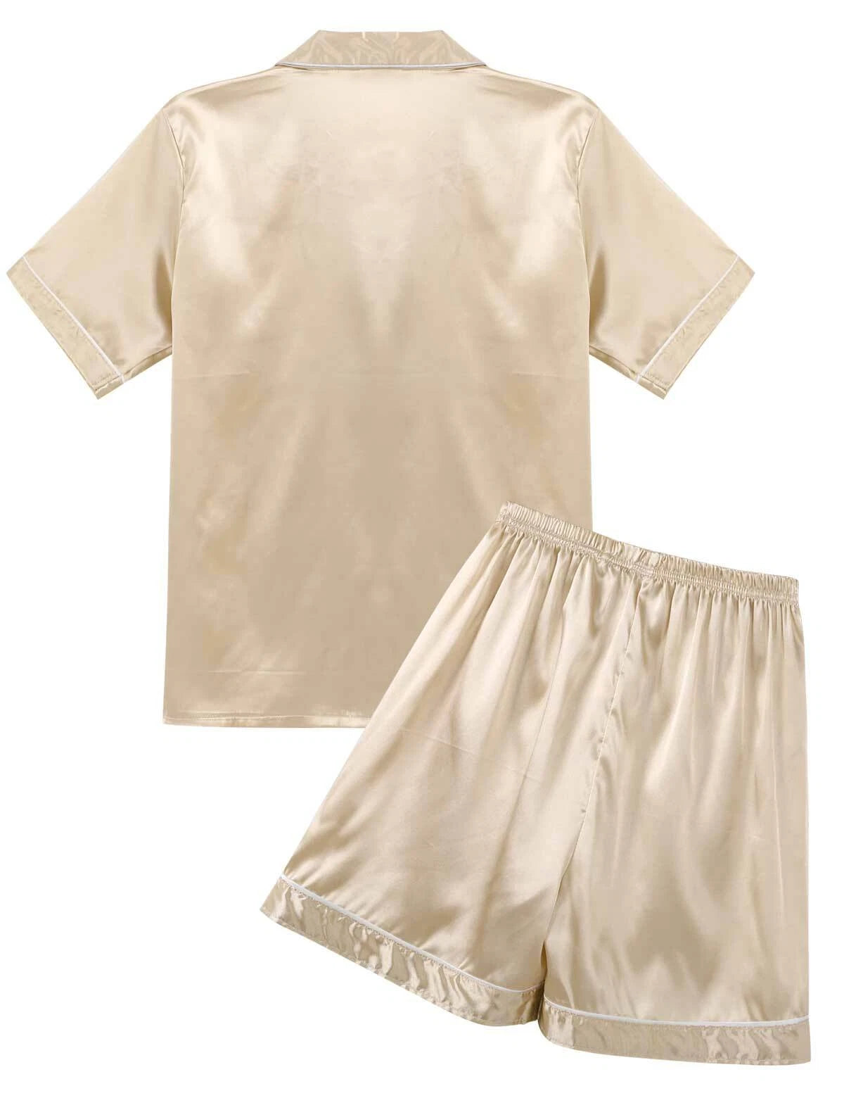 Mens Satin Nightwear Two Piece Pyjamas Pajamas Set Loungewear L-3XL-