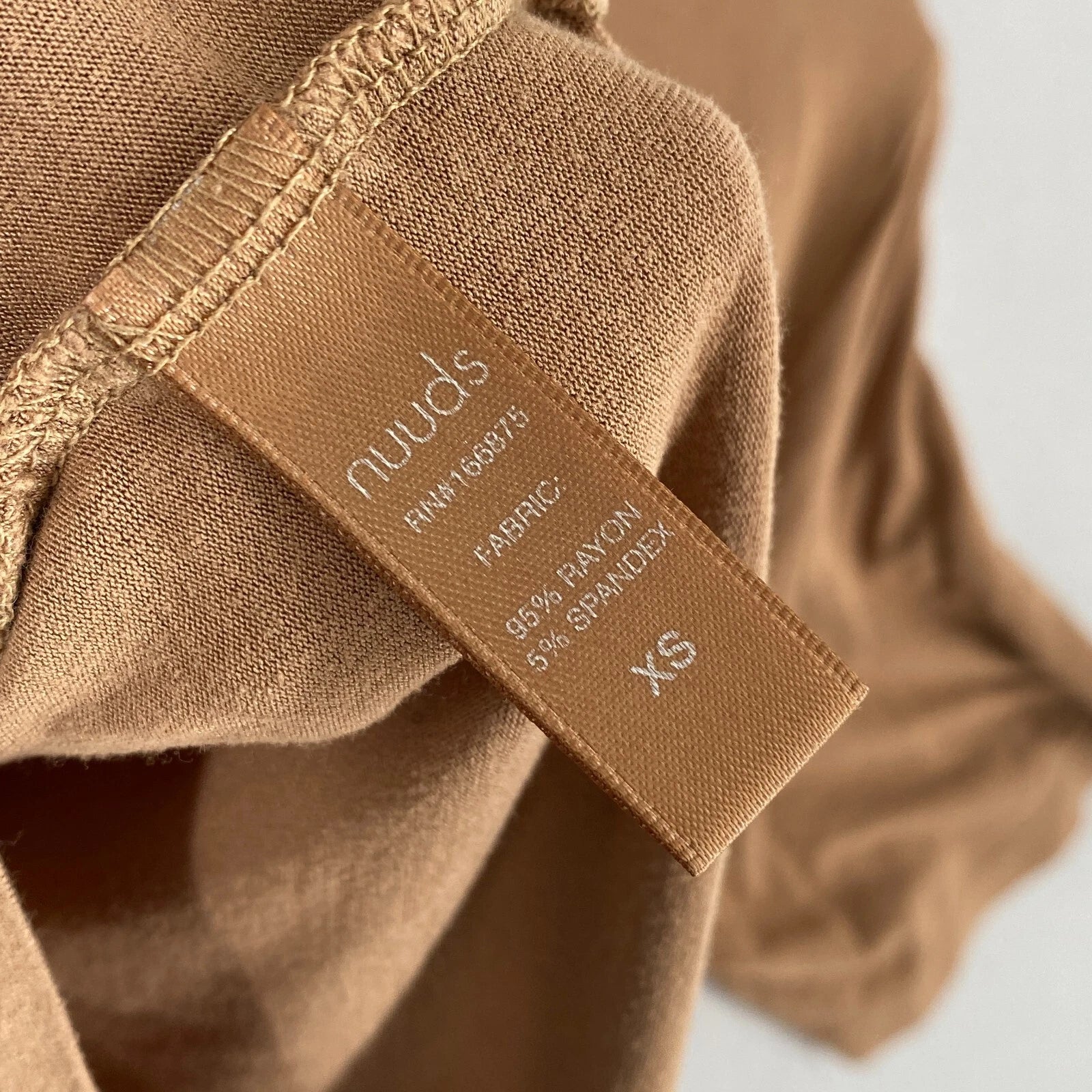 Nuuds Pajama Set Top & Pants Womens Size XS Brown Crewneck Pull On Bottoms