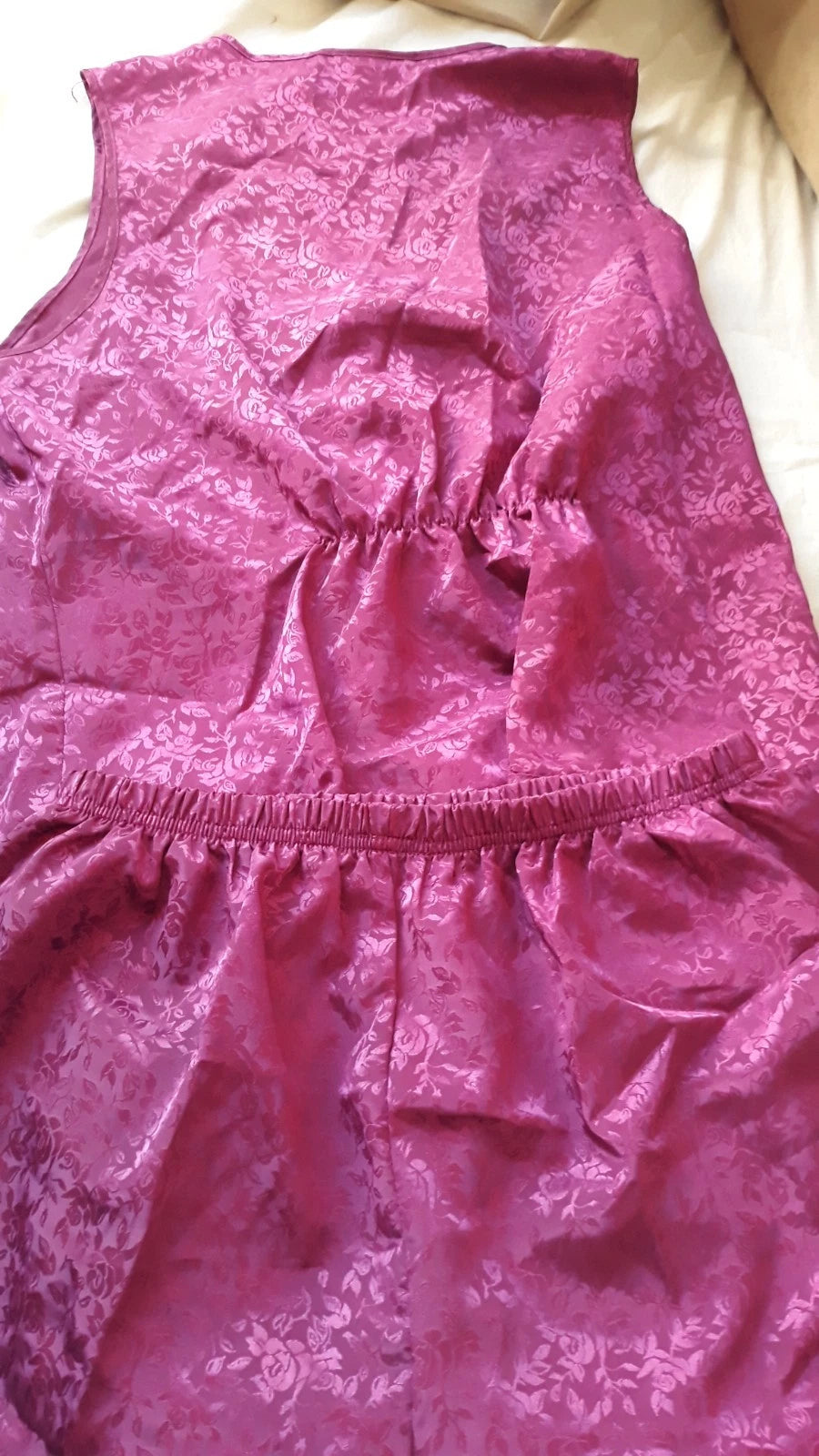 Magenta 2 Piece Pajama's Size Large Alexandra Nicole Satin Flirty & Fun