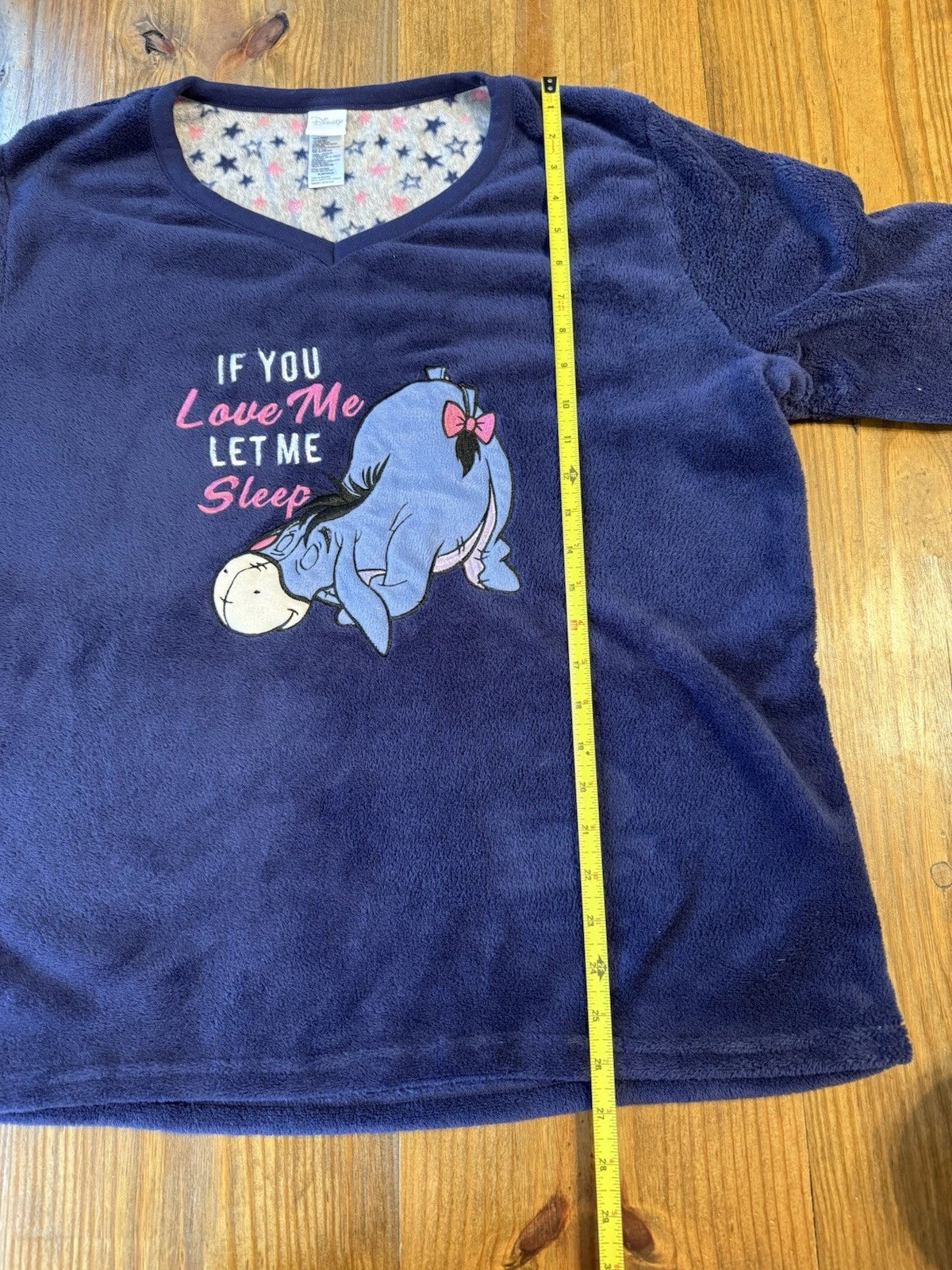 Disney 2 Piece Women’s Fuzzy Pajamas Eeyore Winnie The Pooh Size 2X Let Me Sleep