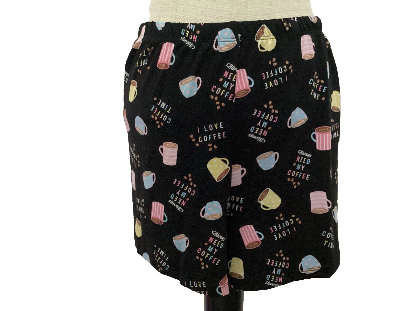 JOYSPUN  SLEEPWEAR SHORTY SET Black Coffee Tank & Shorts Sz 3X *