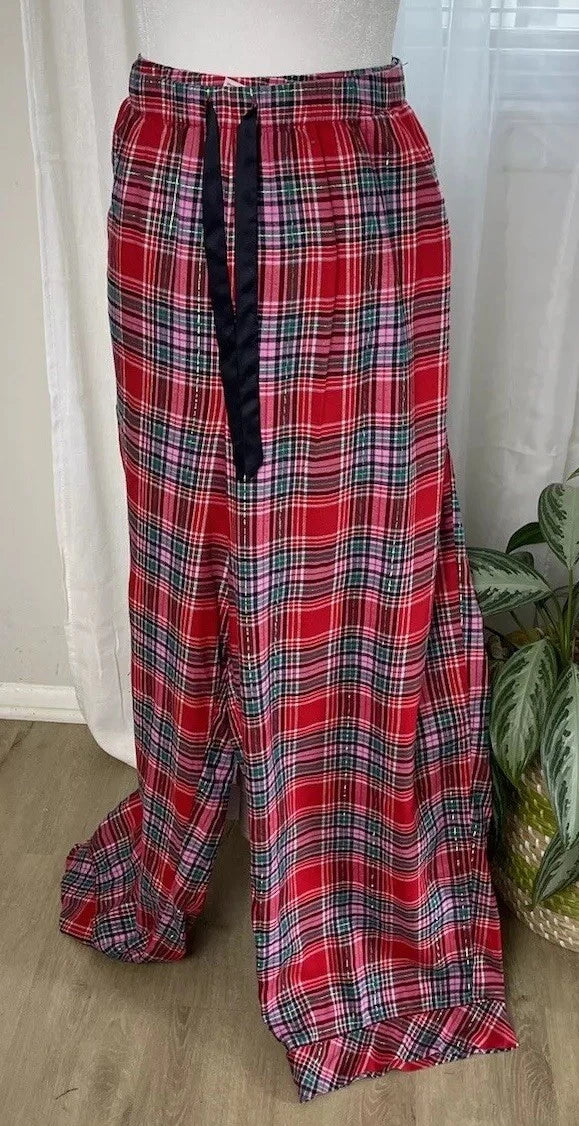 Victoria Secret- XXL Plaid 2 Piece Pajama Set (Red/Pink) Cozy Lounge Sleep