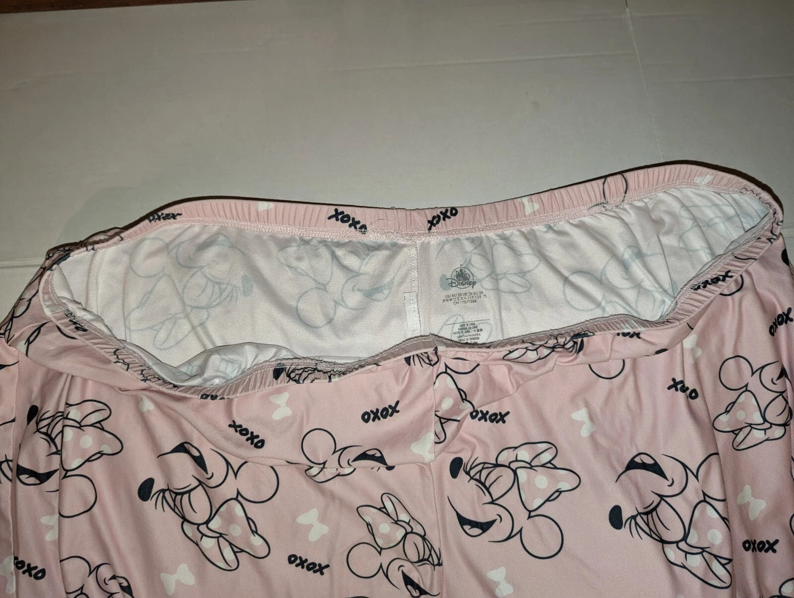 Disney Pink Minnie Mouse Pajama Set 2X- Very Good(See Photos)