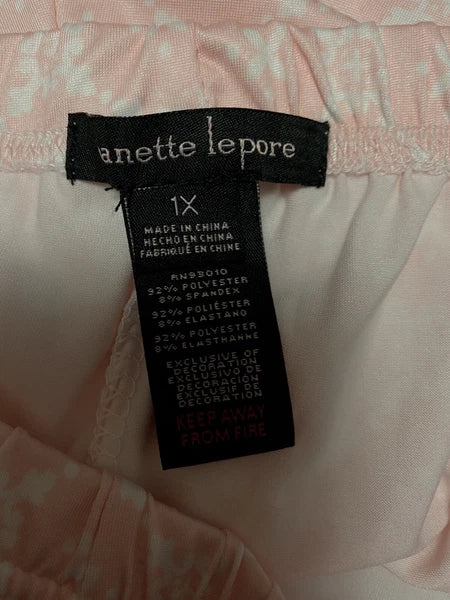 Nanette Lepore Pajama Set Womens Plus 1X Pink Floral Tank Shorts Stretch 150-21