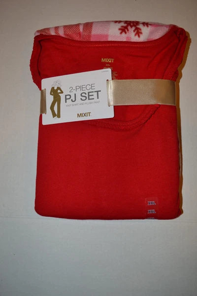 MIXIT Womens 2  Piece Sleep Set  Regular   Size XXL  NWT Red Plaid