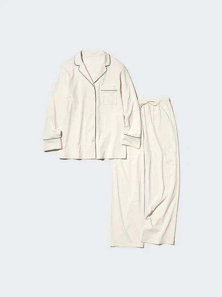 UNIQLO AIRism Cotton Long Pajama Set Dry Cool Touch Sleepwear XS-3XL 3Colors