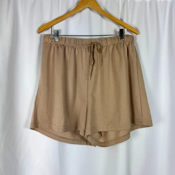 NYDJ Tan Terry Lounge Set Tank Top Shorts 2 Piece Comfort Loungewear L/XL