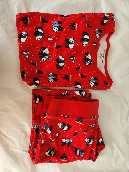 Red Panda Bear 100% Cotton 2pc PJ Winter Cozy Women's Medium Long Sleeve Stretch