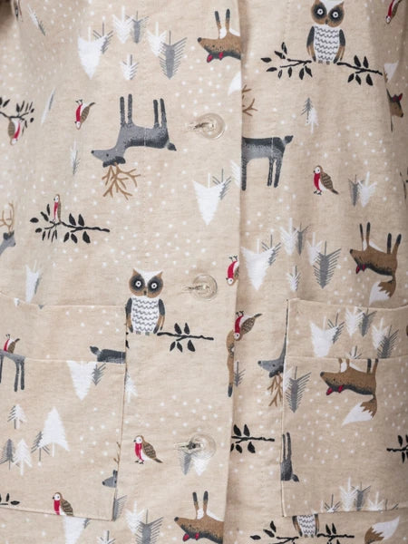 Winter Morning Women's Long Sleeve Cotton Flannel Pajamas Size 50 (L)