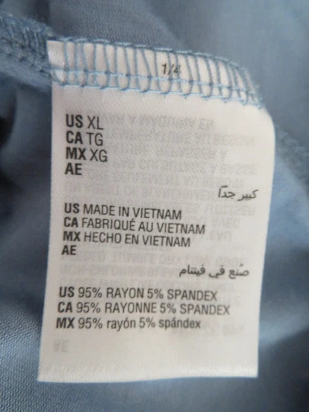 NWT New XL Alfani Intimates 2 pc pajamas set button top & shorts blue fog $52.50