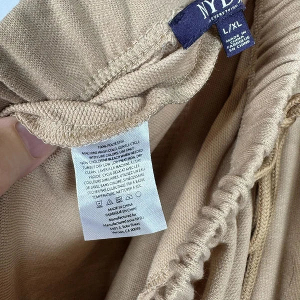 NYDJ Tan Terry Lounge Set Tank Top Shorts 2 Piece Comfort Loungewear L/XL