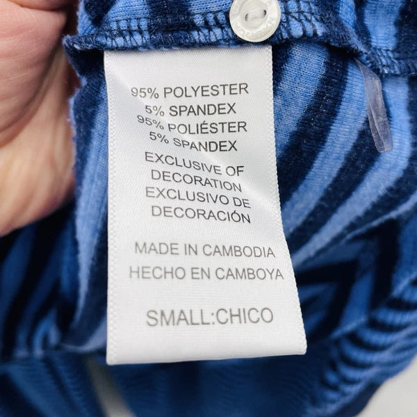 Nautica Womens Size Small Soft Fleece Striped 2 Piece Pajama Set in Blue