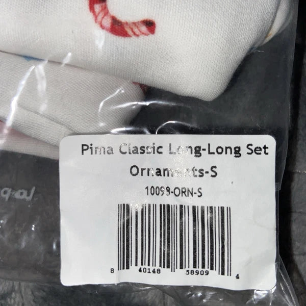 Lake Pajamas Set Pima Cotton Long-Long Sleeve Crop  Christmas White New Size S