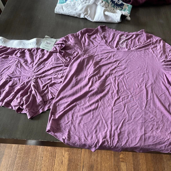 Tommy John Size Small Women's Second Skin Sleep Tee & Short Set Lilac NWT