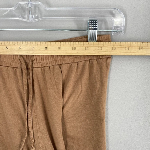 Nuuds Pajama Set Top & Pants Womens Size XS Brown Crewneck Pull On Bottoms