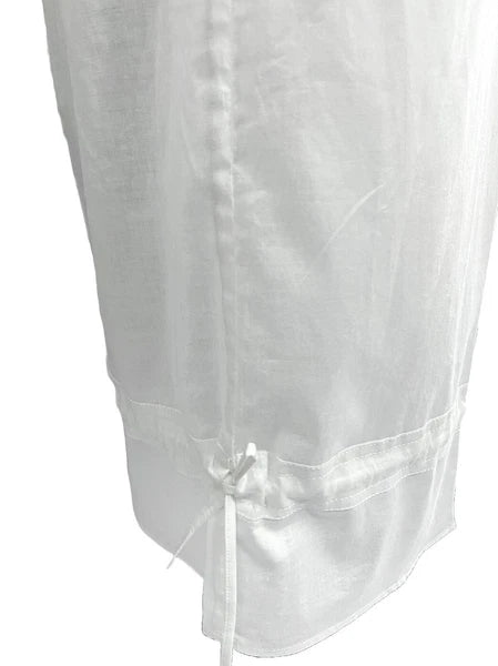 Victorian White 100% Cotton Pajama Set with Wide Leg Pants - SoieRose SR1175