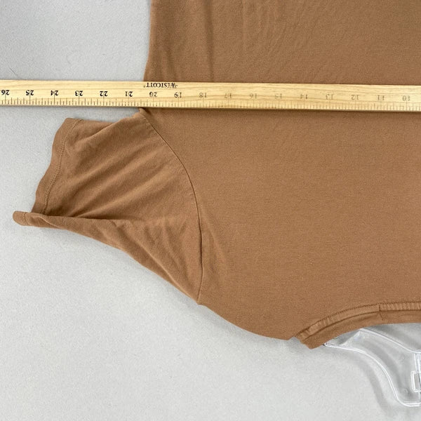 Nuuds Pajama Set Top & Pants Womens Size XS Brown Crewneck Pull On Bottoms