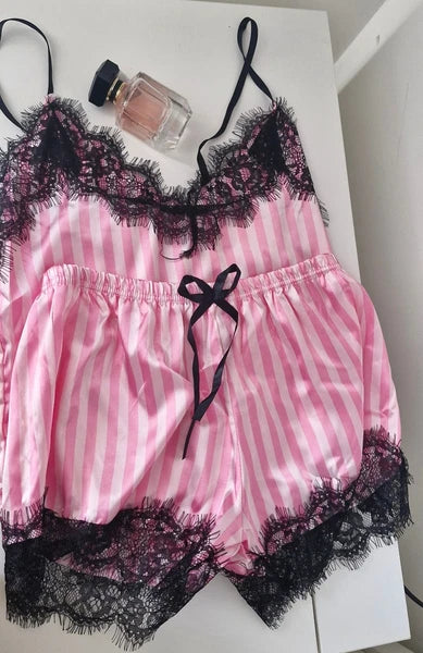 Sexy lace pink short pyjama set UK  VICTORIA’S ’s SECRET inspired SIZE M