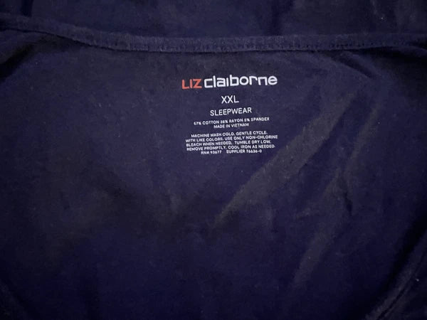 Liz Claiborne Navy Blue Floral Print Capri PJ's - XXL