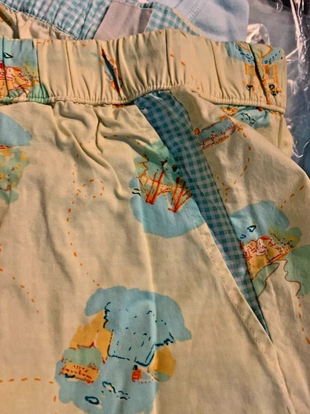 Munki Munki Road Trip Bamboo Cotton Shirt & Poplin Shorts Pajama Set Size Large