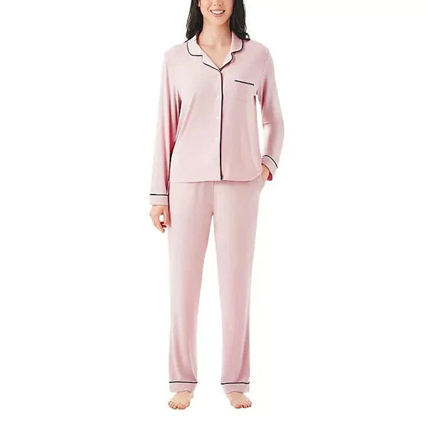 Member's Mark Women's Notch Collar Pajama Set Size XL Vintage Pink