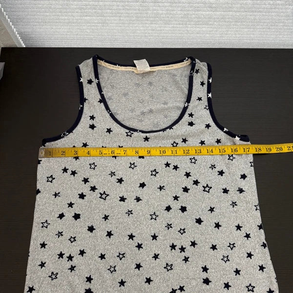 Lucky Brand Blue Gray Star Print Tank Shorts Sleepwear Set Women's Size Medium