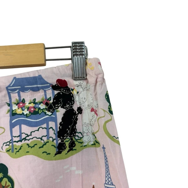 Nick & Nora Medium Pajama Set Poodles In Paris Cotton Top Pants Womens READ