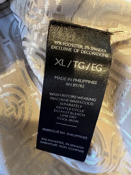 Natori XL Womens 2PC Infinity Tan Pajama Set Asian Print Cropped Pants READ