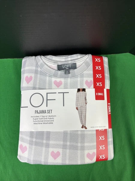 LOFT Women's 2-Piece Pajama Set Size XS Grey