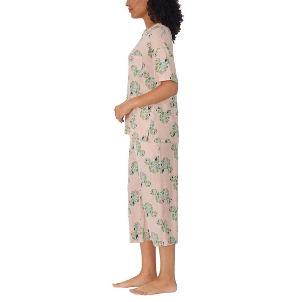 Disney Womens 2 Piece Capri Pajama Set
