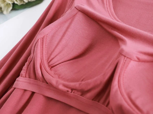 Two Piece Long Sleeve Built in Bra Loungewear Pyjamas