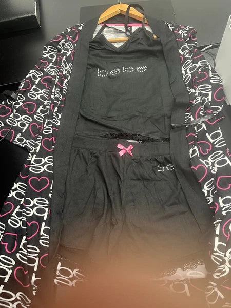 Women's BEBE Soft Black Pajama Set Size 3X