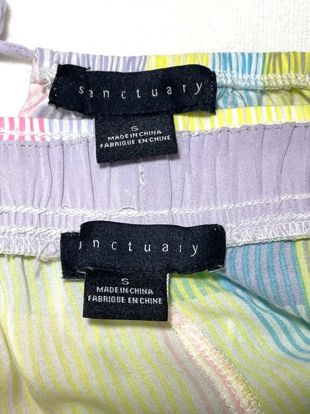 NWOT Sanctury Women's S Stripe Print Woven Tank & Pant Pajama Set $78