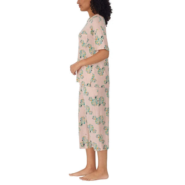 Disney Womens 2 Piece Capri Pajama Set