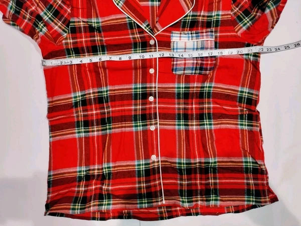 Lands End Women’s Large 2-piece Red Cotton Flannel Pajama Set NWT