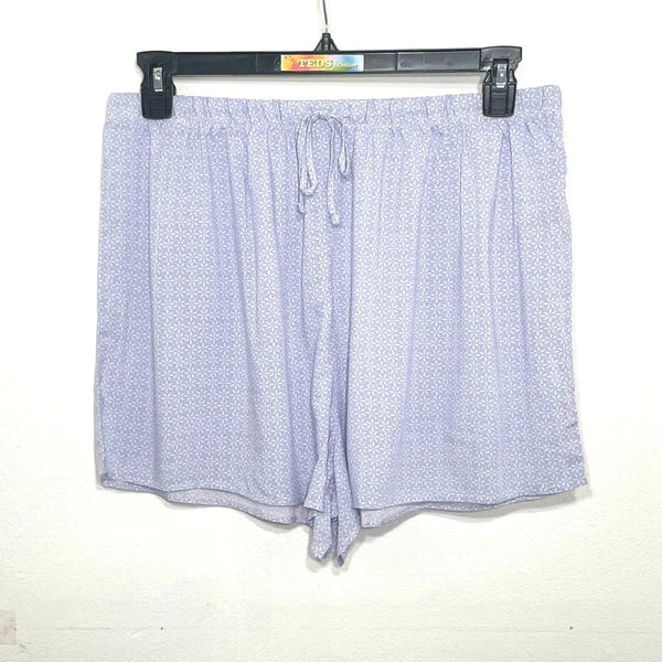 NWT Splendid Womens XL 3-Piece Robe, Tank Top & Shorts Sleep Set Petal Dot Geo