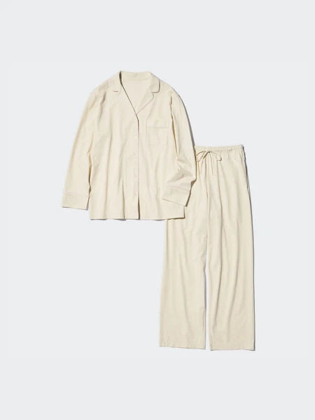 UNIQLO AIRism Cotton Long Pajama Set Dry Cool Touch Sleepwear XS-3XL 3Colors