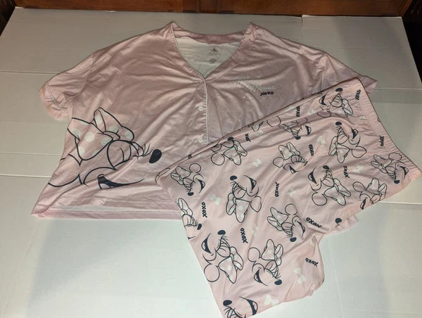Disney Pink Minnie Mouse Pajama Set 2X- Very Good(See Photos)