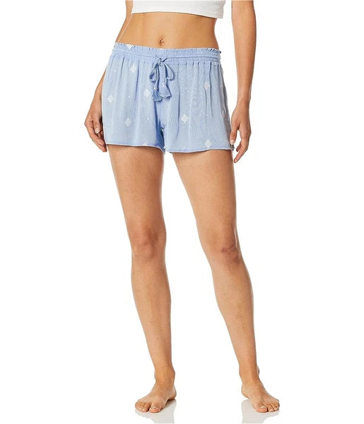 P.J. Salvage Womens Snowflakes Pajama Shorts, Blue, Small