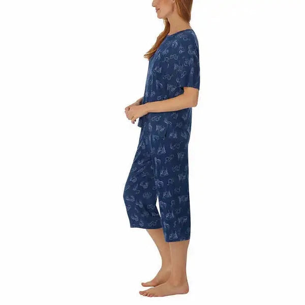 Disney Womens 2 Piece Capri Pajama Set