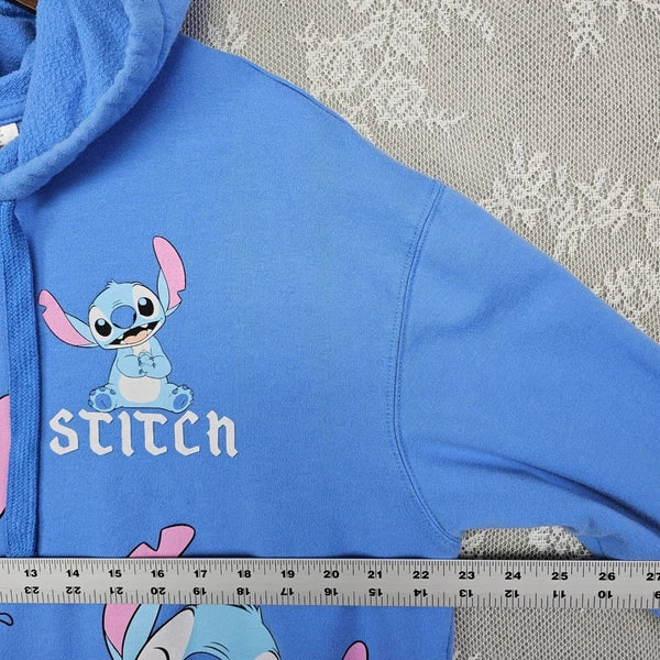 Disney Pride Stitch Pajama Set Tank Top Shorts Hoodie Blue L/G XL Sleepwear Set
