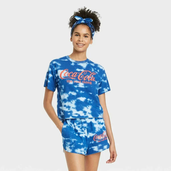 Women's 3pc Coca-cola Americana Pajama Set - Tie Dye XS , S ,M (P)