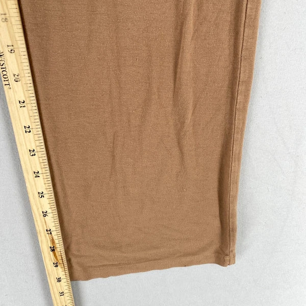 Nuuds Pajama Set Top & Pants Womens Size XS Brown Crewneck Pull On Bottoms