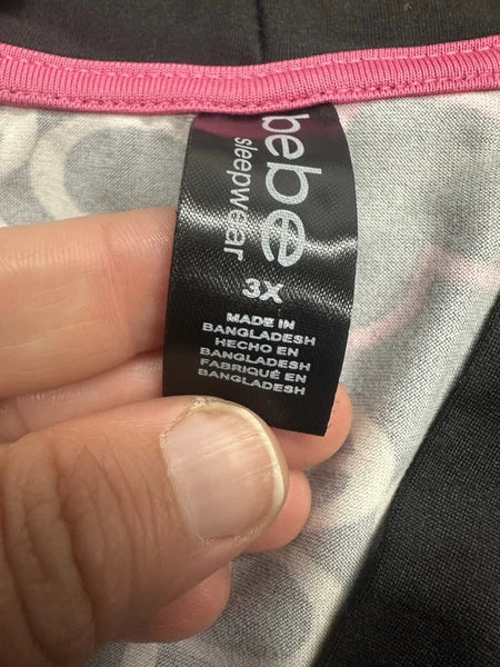 Women's BEBE Soft Black Pajama Set Size 3X