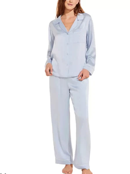 Eberjey Women's Inez Washable Silk Long Pajama Set Size M  5535