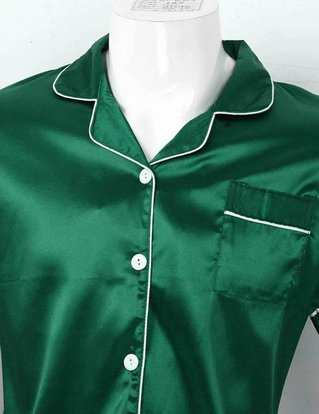 Mens Satin Nightwear Two Piece Pyjamas Pajamas Set Loungewear L-3XL-