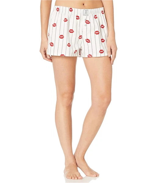 P.J. Salvage Womens Red Lips Pajama Shorts