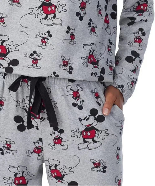 Disney Character Womens Fleece Soft Cozy Jogger 2-Piece Lounge Gray S M L Mickey
